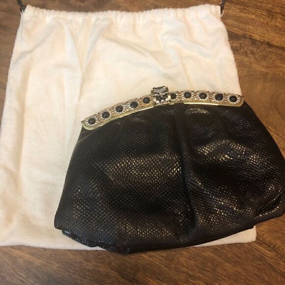 Vintage handbag-gold tone chain strap - Picture 4 of 11